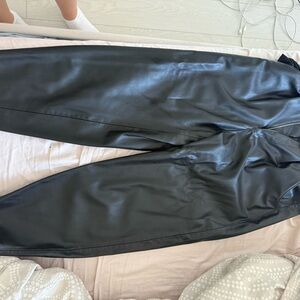 Zara Black Faux Leather Pants